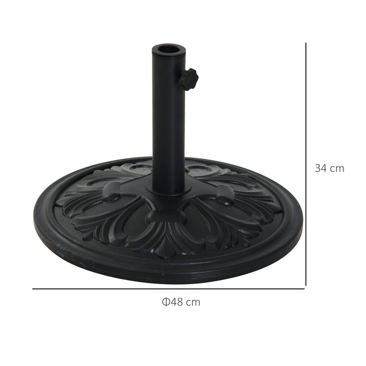Parasolfod 13 kg, paraplystativ til paraplystænger med en diameter på 35 mm/38 mm/48 mm, paraplyholder til have, balkon, antik sort