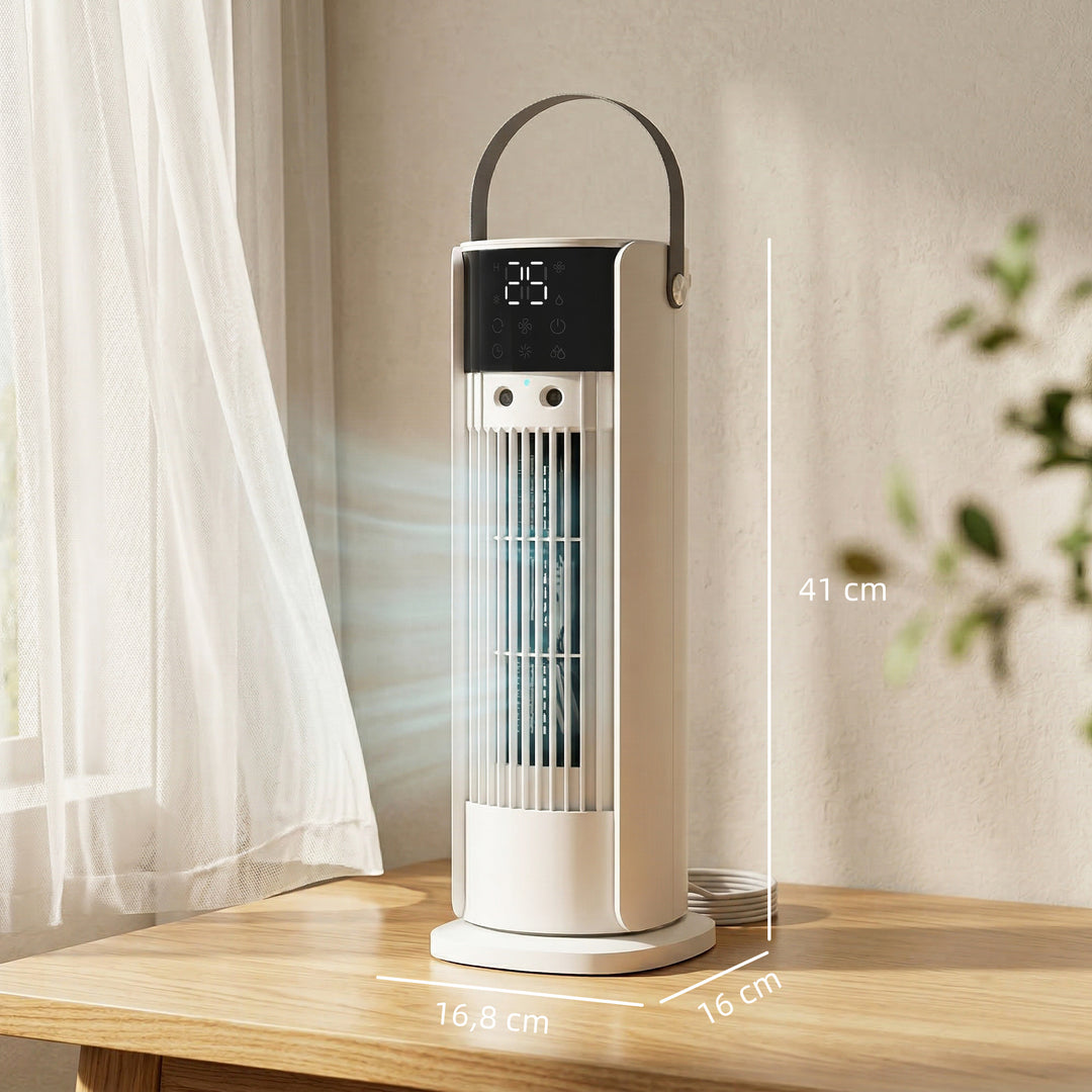 Tårnventilator til soveværelset, 40 cm bordventilator med dugfunktion, 3 hastigheder, 90° oscillation, timer