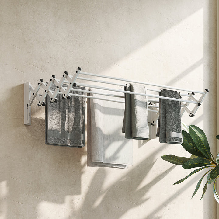 Håndklædetørrer, aluminium, justerbar, til indendørs og udendørs brug, sølv
