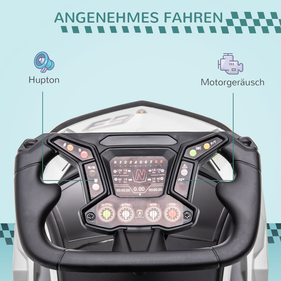 Lamborghini-licenseret kørebil med lydeffekter og anti-tip-anordning, 67 cm x 28 x 38 cm