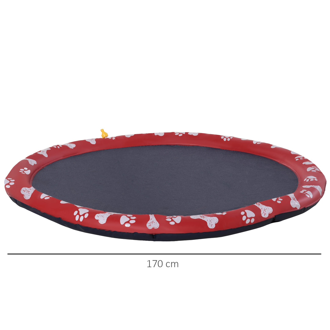 Hundepool, vandlegepool, skridsikker, robust, kæledyrsvenlig, 170 cm diameter, rød