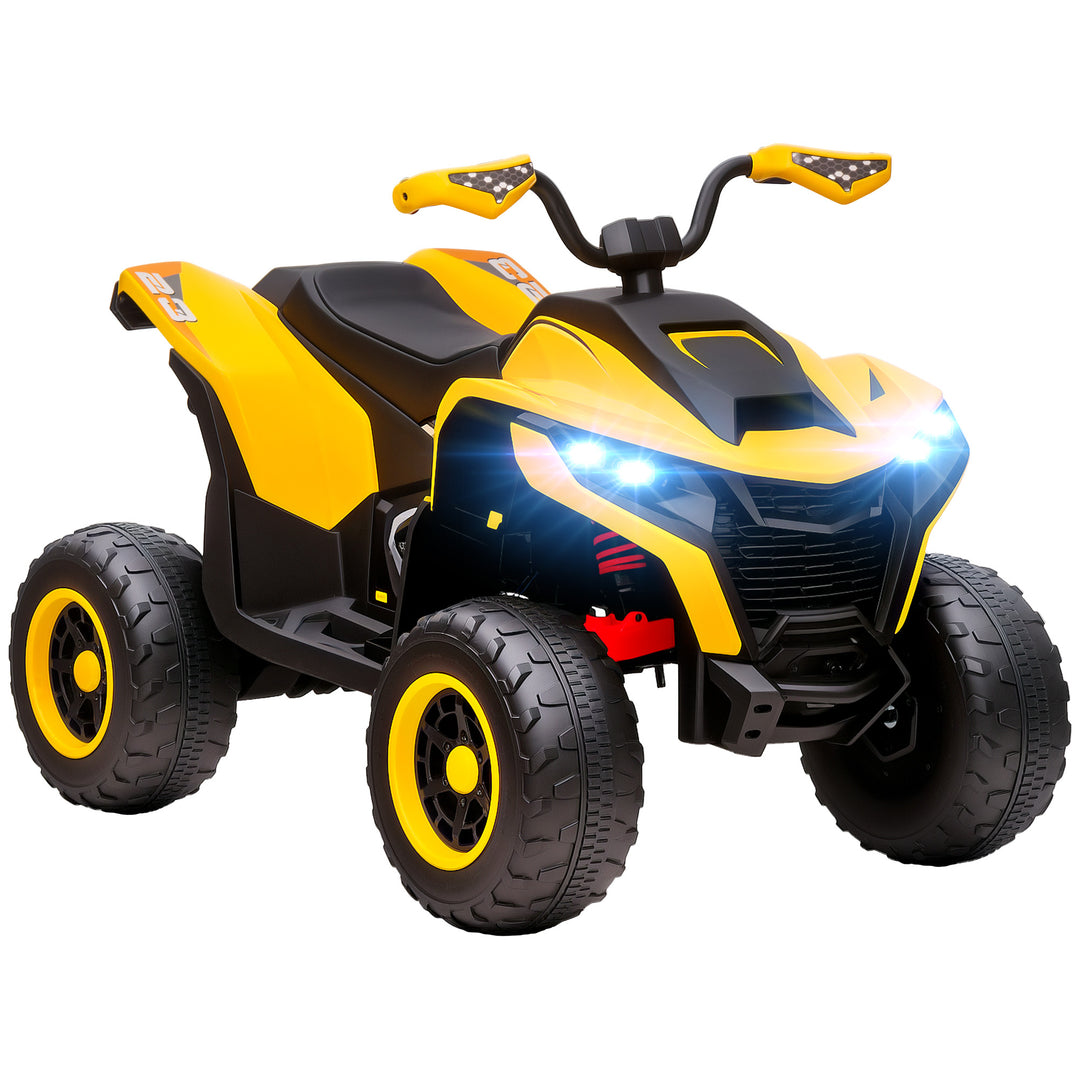 Elektrisk ATV til børn, 3-6 km/t, LED-forlygter, musik, USB, til alderen 3-8, gul