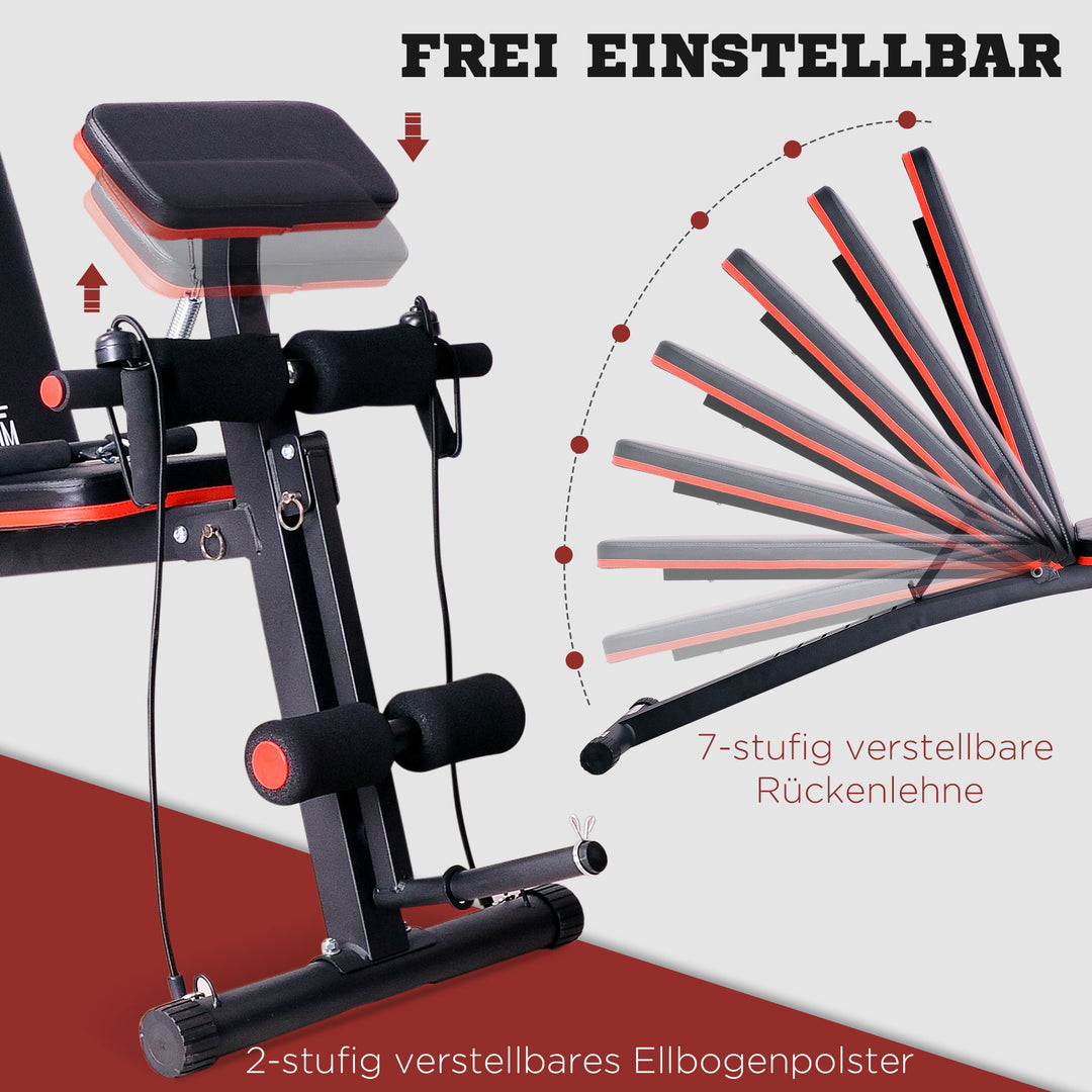 Multifunktionel vægtbænk multigym med fjederbooster træningsbænk vægt op til 120 kg sort 54 x 160 x 106 cm