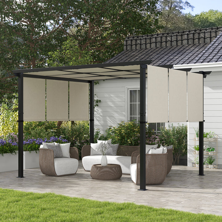 Markise/solsejl. Pergola, vejrbestandig, inklusive monteringsbeslag, 3 x 3,5 m, beige