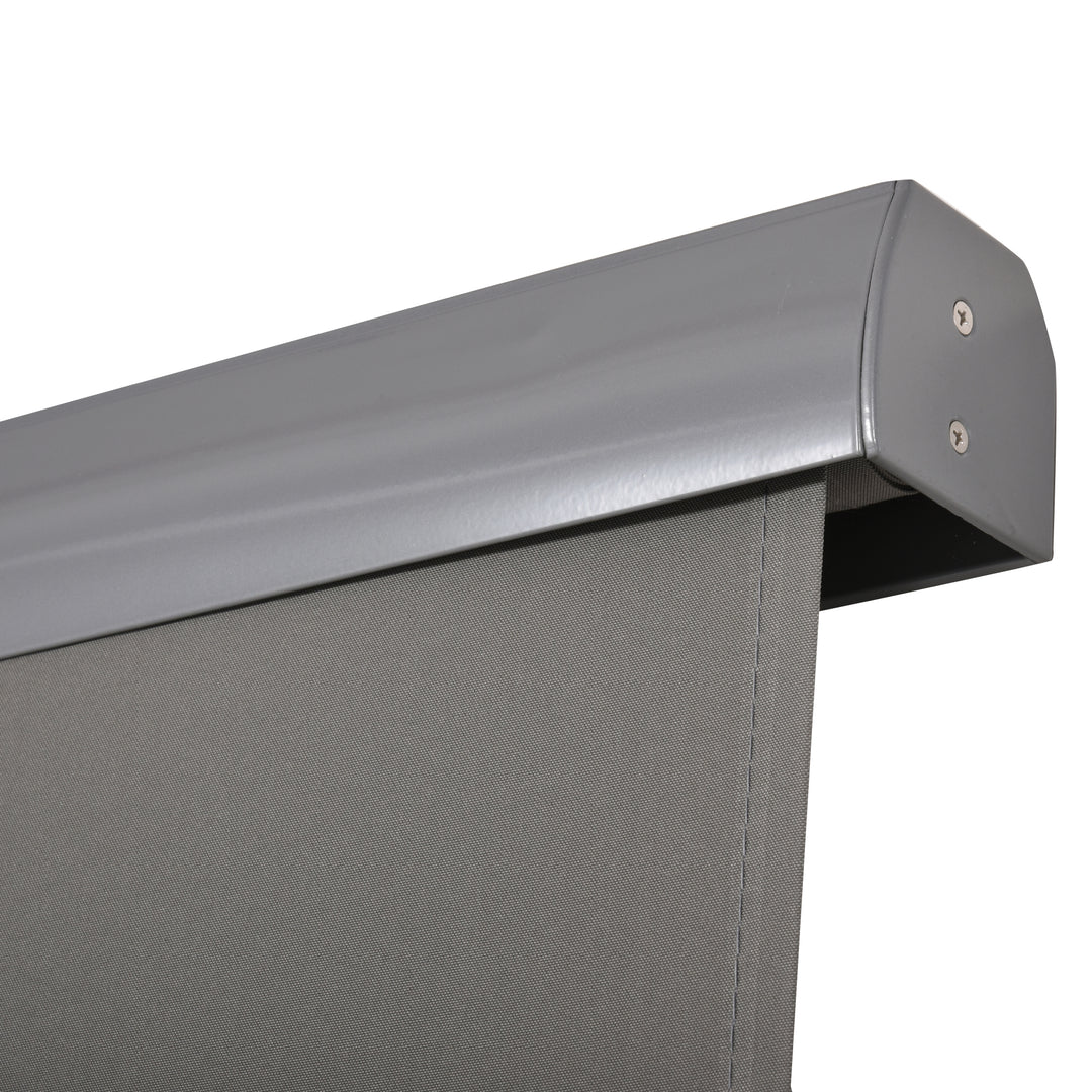 Vertikal markise balkonmarkise vertikal markise vindbeskyttelse sidegardin privatlivsskærm med håndsving polyesterstof + aluminiumsgrå 250 x 140 cm