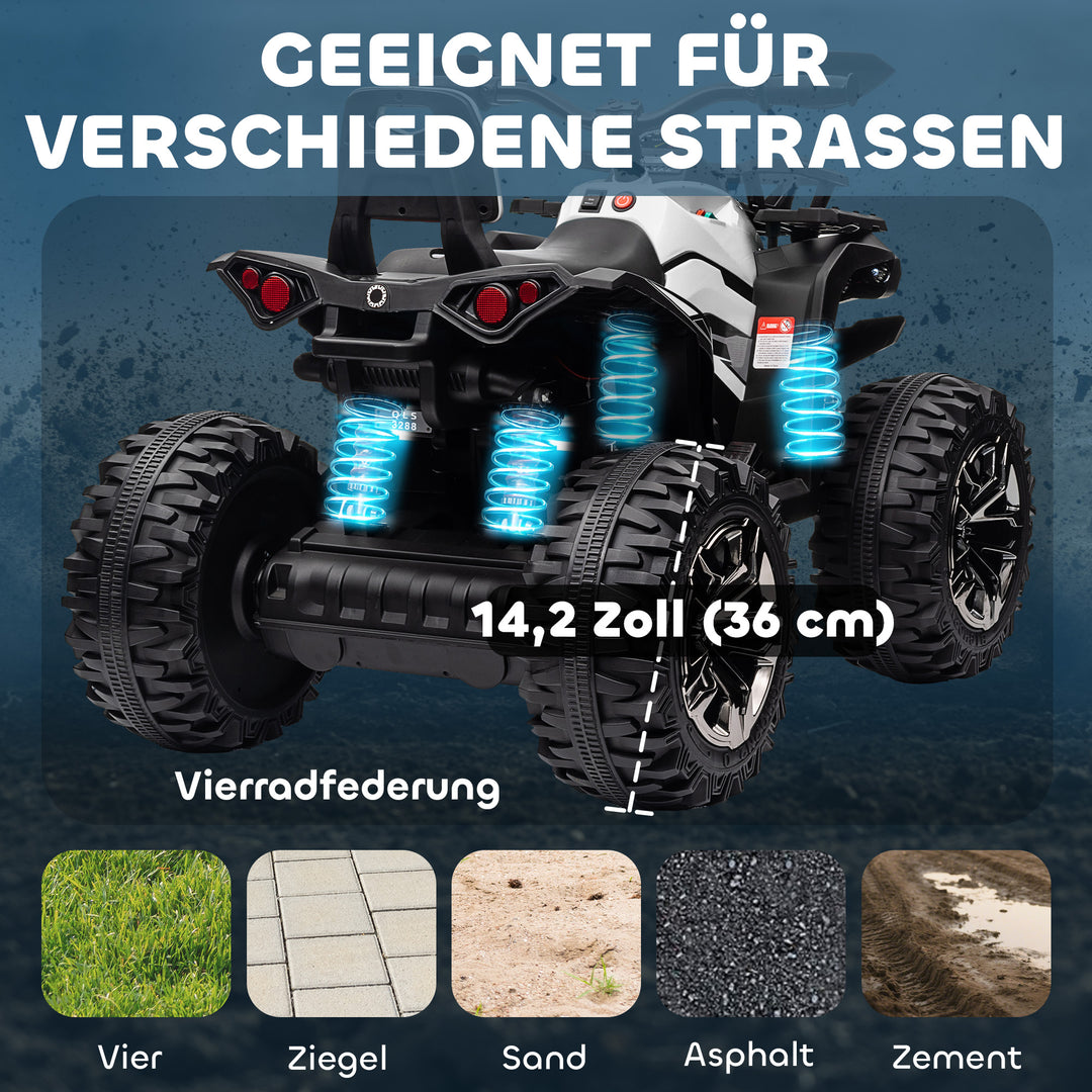 Elektrisk børne-quad, 3-8 km/t, 45 min. driftstid, LED-forlygter, musikafspiller med USB, til børn i alderen 3 til 5 år