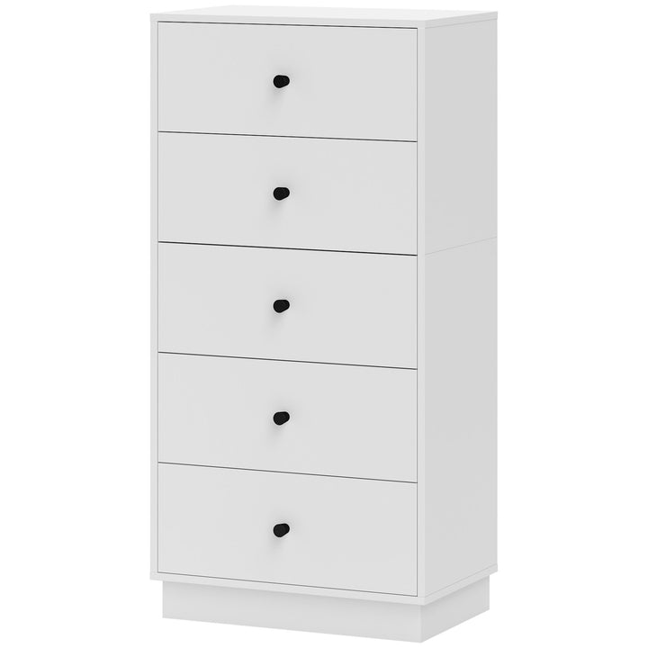 Kommode med 5 skuffer i træ i moderne stil 47 x 29 x 95 cm hvid
