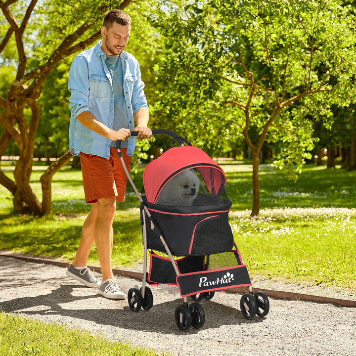2-I-1 hundevognsbæretaske autostol op til 10 kg sammenklappelig gulvkurv 82 cm x 49,5 cm x 98 cm rød