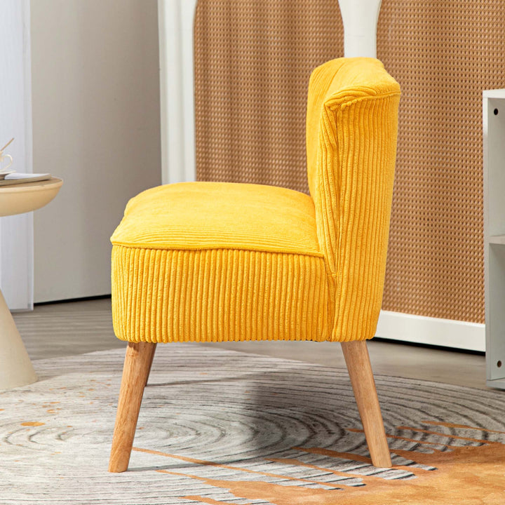 To-personers sofa, elegant skandinavisk design, massivt træstel, op til 150 kg, 117 x 56,5 x 77 cm, gul