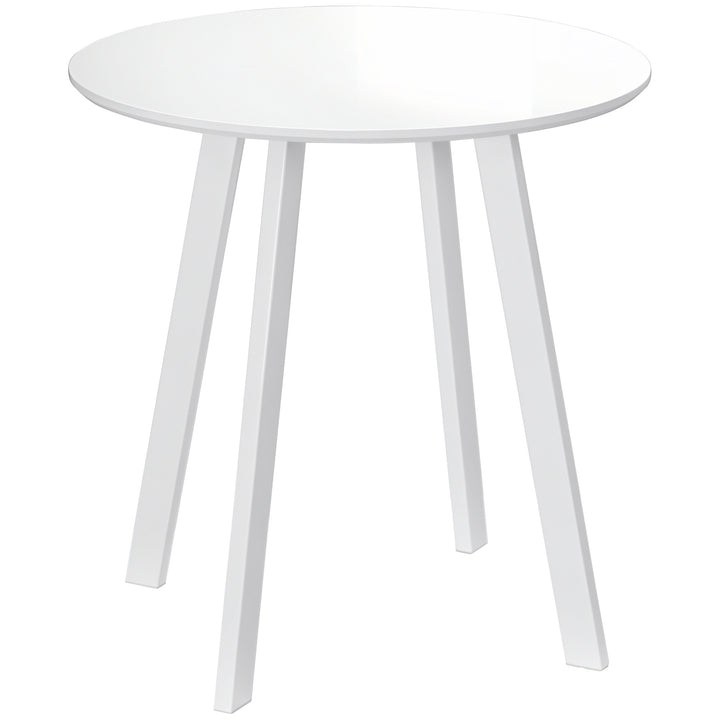 Spisebord, køkkenbord, til 2 personer, højglansoverflade, med bordben, hvid, 72 x 72 x 75 cm