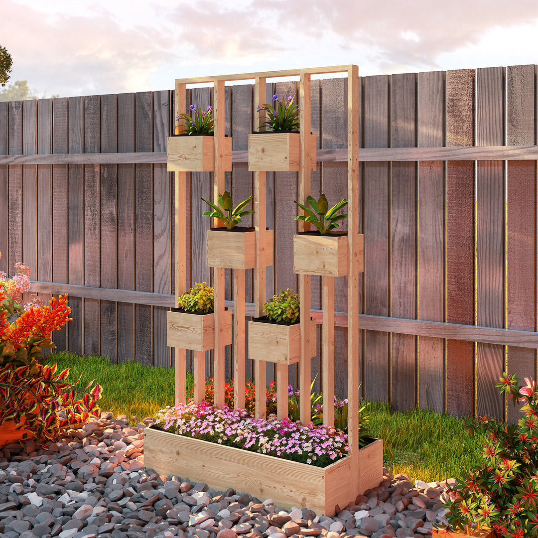 Højbed med espalierkurve, trækasse, plantepotte, blomsterkasse, 90 x 45 x 170 cm