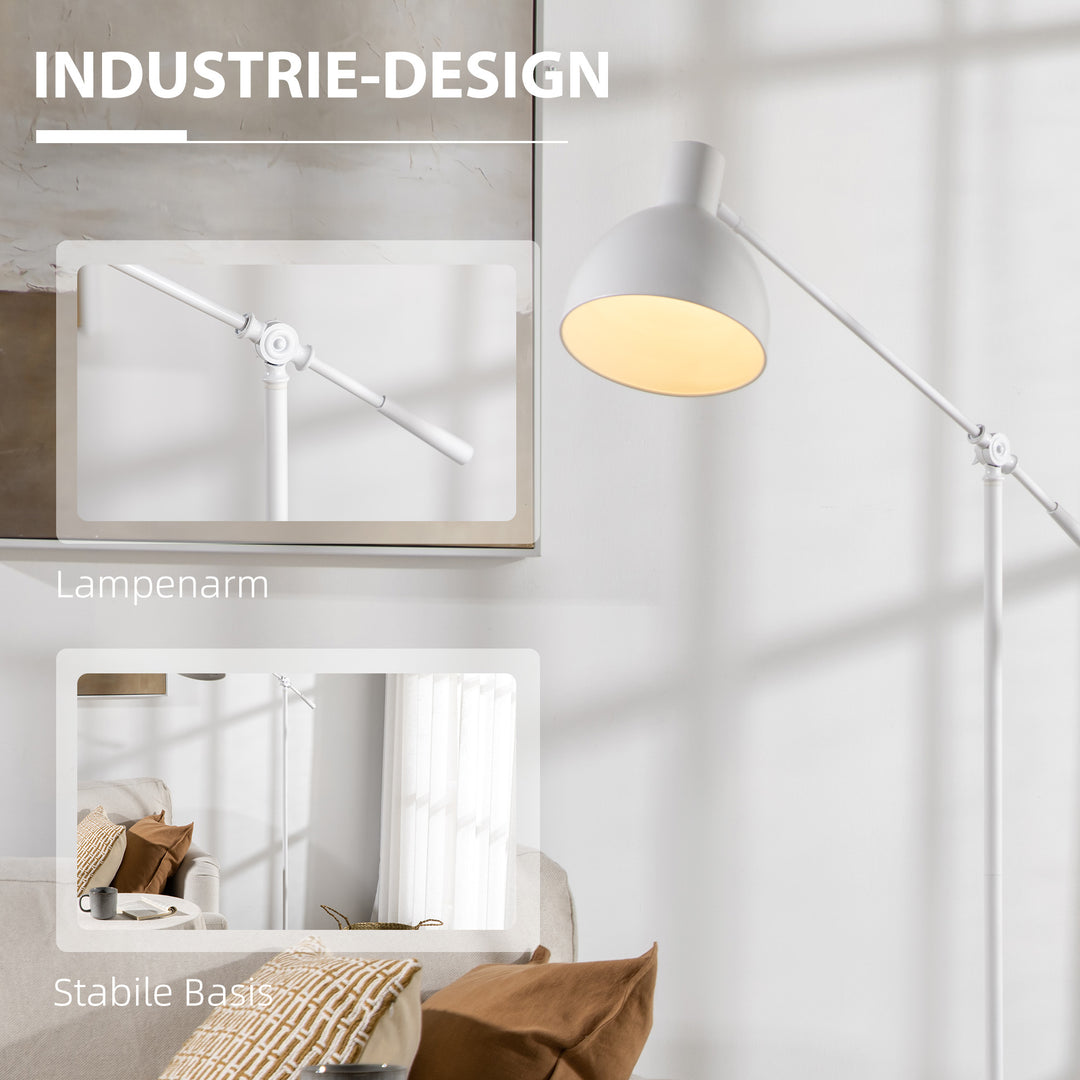 Industriel gulvlampe, højdejusterbar, med gulvkontakt; 30 m x 30 cm x 131 cm, sort