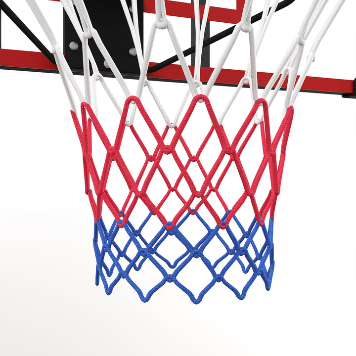 Vægmonteret basketballkurv, indendørs/udendørs, robust pc-bagplade, nylonnet, stålring, 113 x 61 x 73 cm