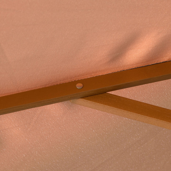 Parasol Ø 300 cm, parasol med UV-beskyttelse, træparasol til balkon, stabil strandparasol, markedsparasol, solbeskyttelse til strand, terrasse, have, khaki