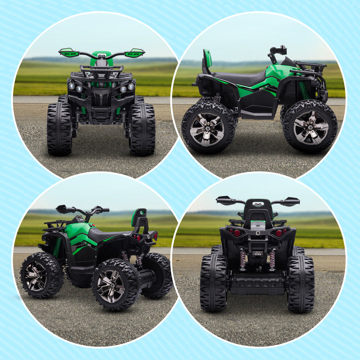 Elektrisk ATV til børn, med lys- og musiktilslutning, 3-8 km/t, til alderen 3-5, grøn