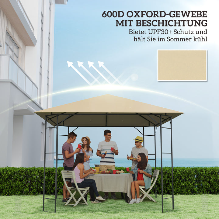 Udskiftningstag til 3 x 3 m pavillon, vandafvisende, UPF30+, udskiftningsovertræk af Oxford-stof, 370 g/m², beige