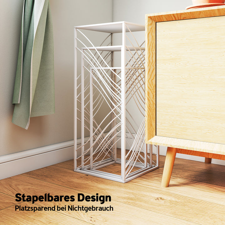 Sæt med 3 plantestativer, 50/60/70 cm høje, stabelbare metalplantestativer, hvide