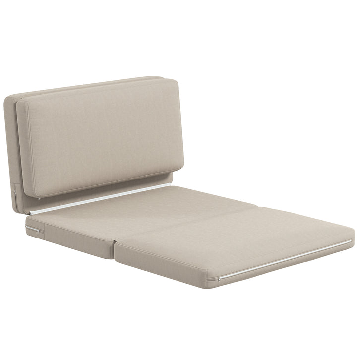 2-I-1 foldbar lænestol med gæstemadras, delbar, 120 cm bred, beige
