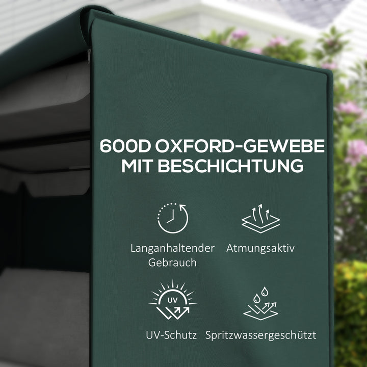 3-Personers gyngeovertræk, vandafvisende, vinterbestandigt beskyttelsesovertræk til havegynge, uv-bestandig presenning, overtræk, rivefast 600d oxford-stof, 205 x 124 x 164 cm, mørkegrøn