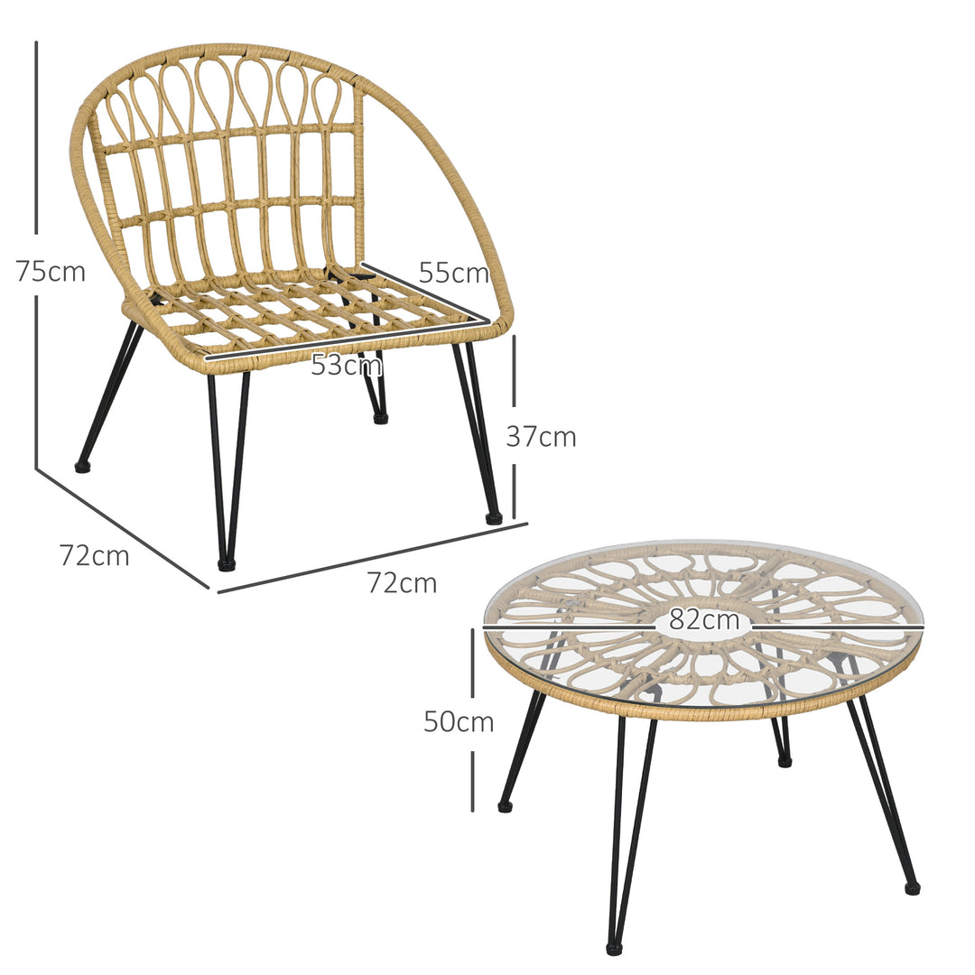 Havemøbelsæt med 5 dele, bohemestil, 1 spisebord og 4 stole, hynder, polyrattan, beige/natur