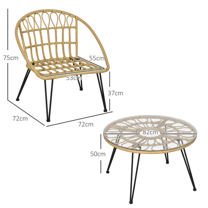 Havemøbelsæt med 5 dele, bohemestil, 1 spisebord og 4 stole, hynder, polyrattan, beige/natur