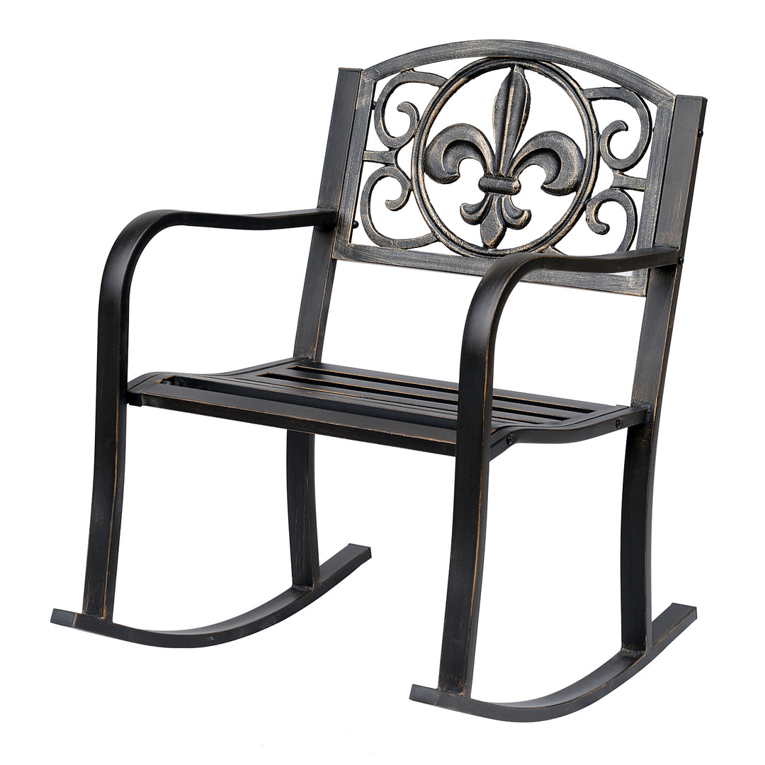 Gyngestol, havestol, gyngestol, antik havemetal bronze B60 x D73 x H85 cm