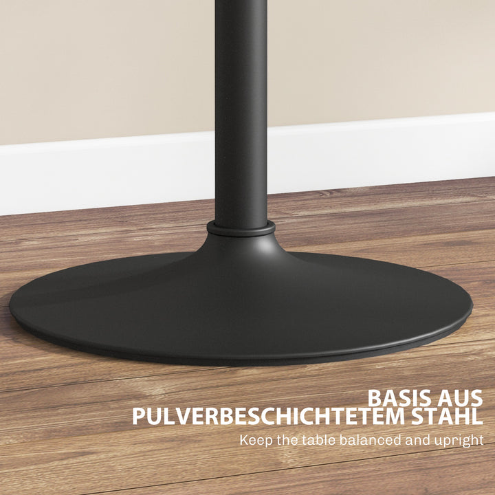 Barbord til 2 personer, højdejusterbart, marmorlook, 60 x 60 x 68-93,5 cm, sort