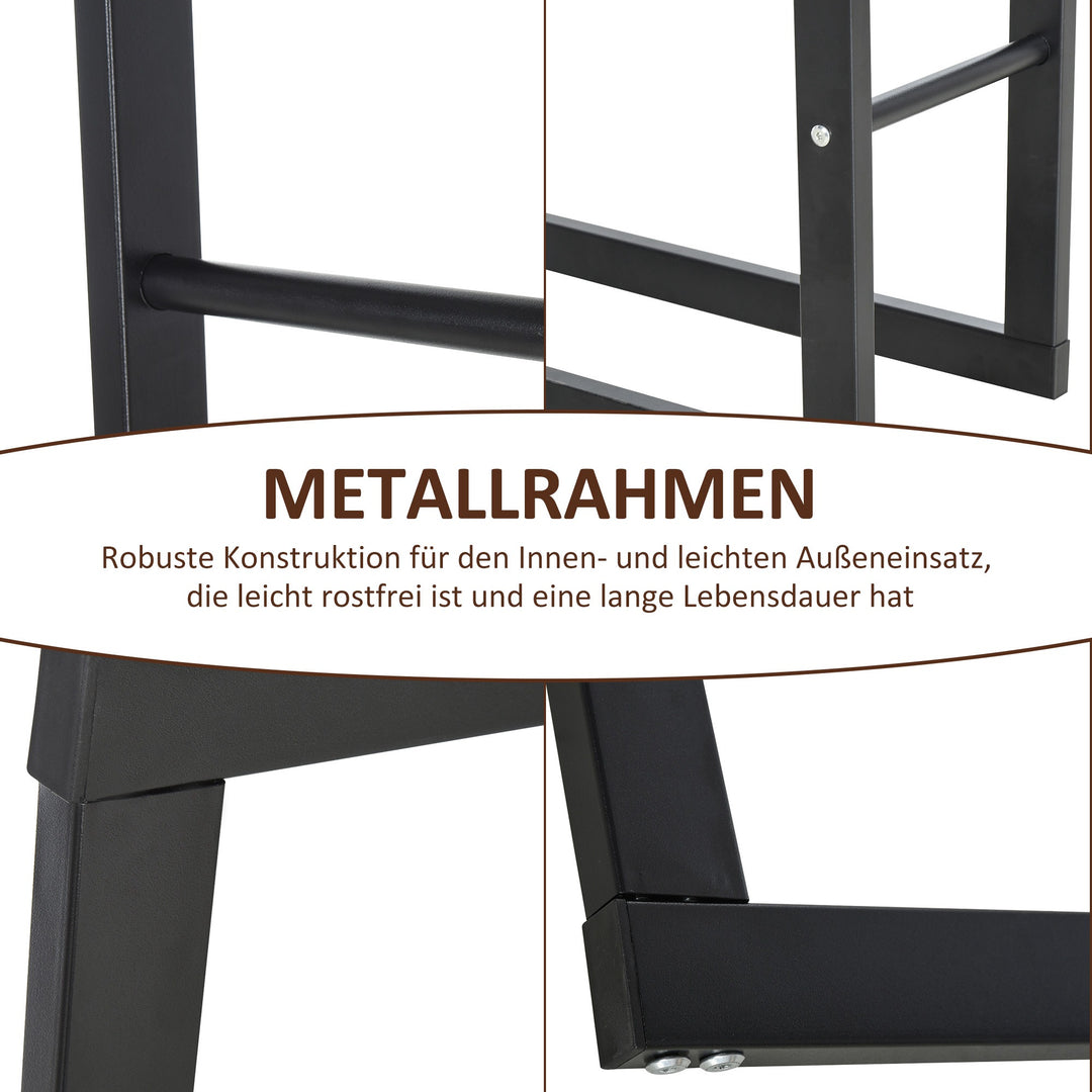 Brændehylde metal 40 x 25 x 150 cm brændehylde stablingshjælp stålramme op til 100 kg brændehylde udendørs brændehylde brændehylde til have terrasse udendørs sort