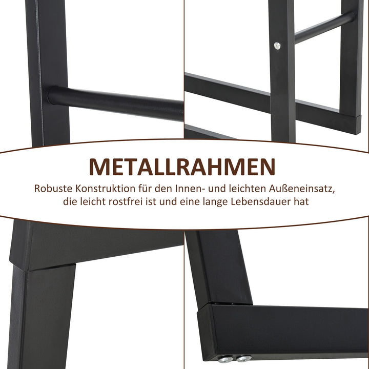 Brændehylde metal 40 x 25 x 150 cm brændehylde stablingshjælp stålramme op til 100 kg brændehylde udendørs brændehylde brændehylde til have terrasse udendørs sort