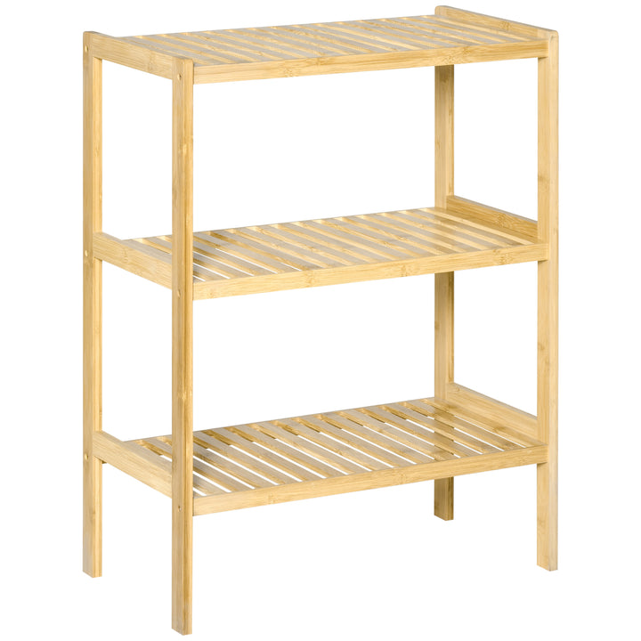 Bambushylde med 3 hylder, bambus, 62 cm x 33 cm x 80 cm, naturlig
