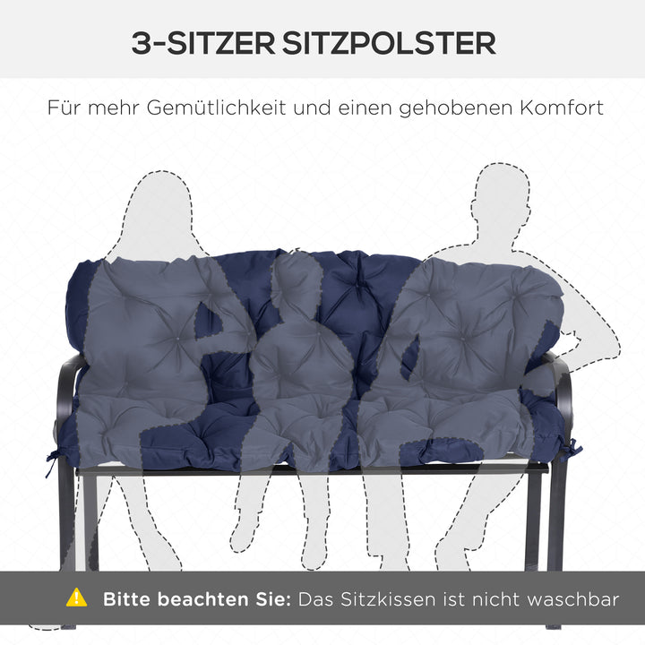 Sædehynder til bænke, bænkehynder med fastgørelsesstropper, til op til 3 personer, skumfyld, sædehynder