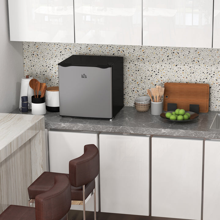 Minifryser, 35 L minikøleskab, -14 til -24 ℃, 5-trins temperaturkontrol, 47 x 44,2 x 48,8 cm, sølv