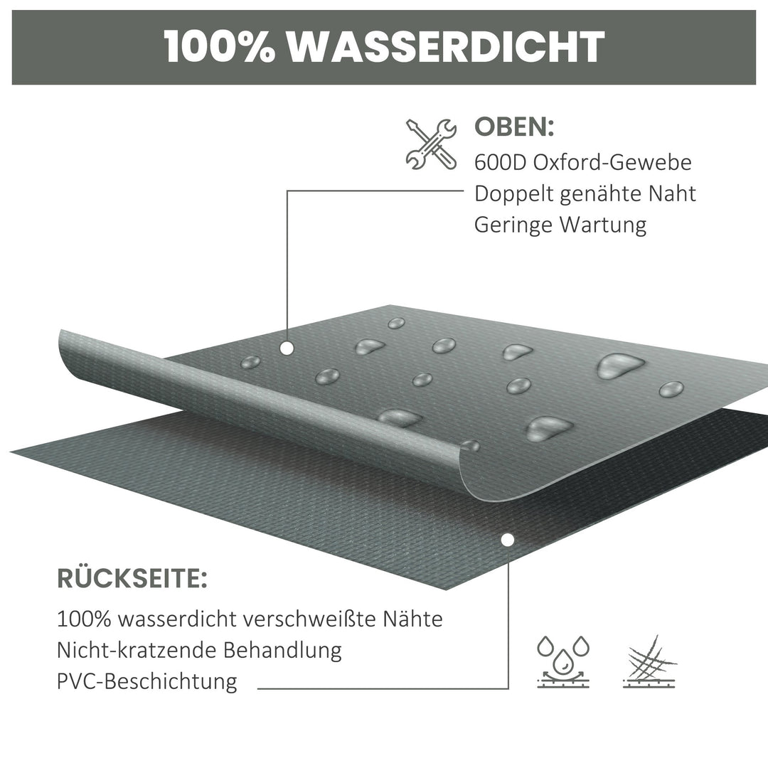Beskyttelsesovertræk til havemøbler, vinterbestandigt, vandtæt, Oxford-presenning, 275 x 205 x 90 cm, mørkegrå