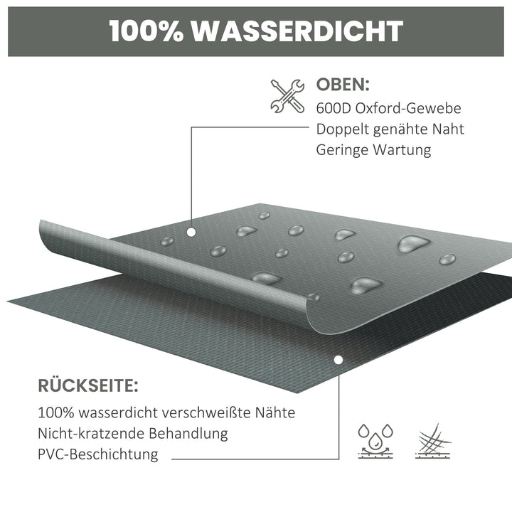 Beskyttelsesovertræk til havemøbler, vinterbestandigt, vandtæt, Oxford-presenning, 275 x 205 x 90 cm, mørkegrå