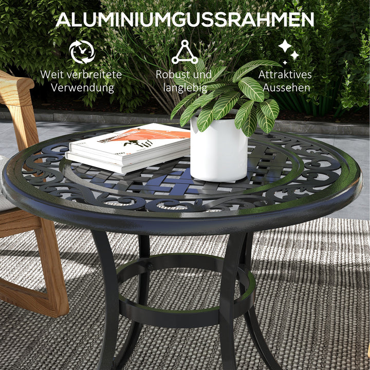 Havebord, loungebord, balkonbord, vintage design, 60 x 60 x 53 cm, sort