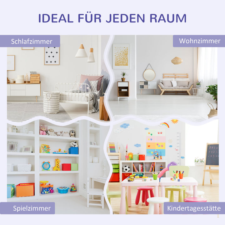 2-i-1 børnehylde + bænk inkl. hynde 103 cm × 30 cm × 62 cm hvid + grå