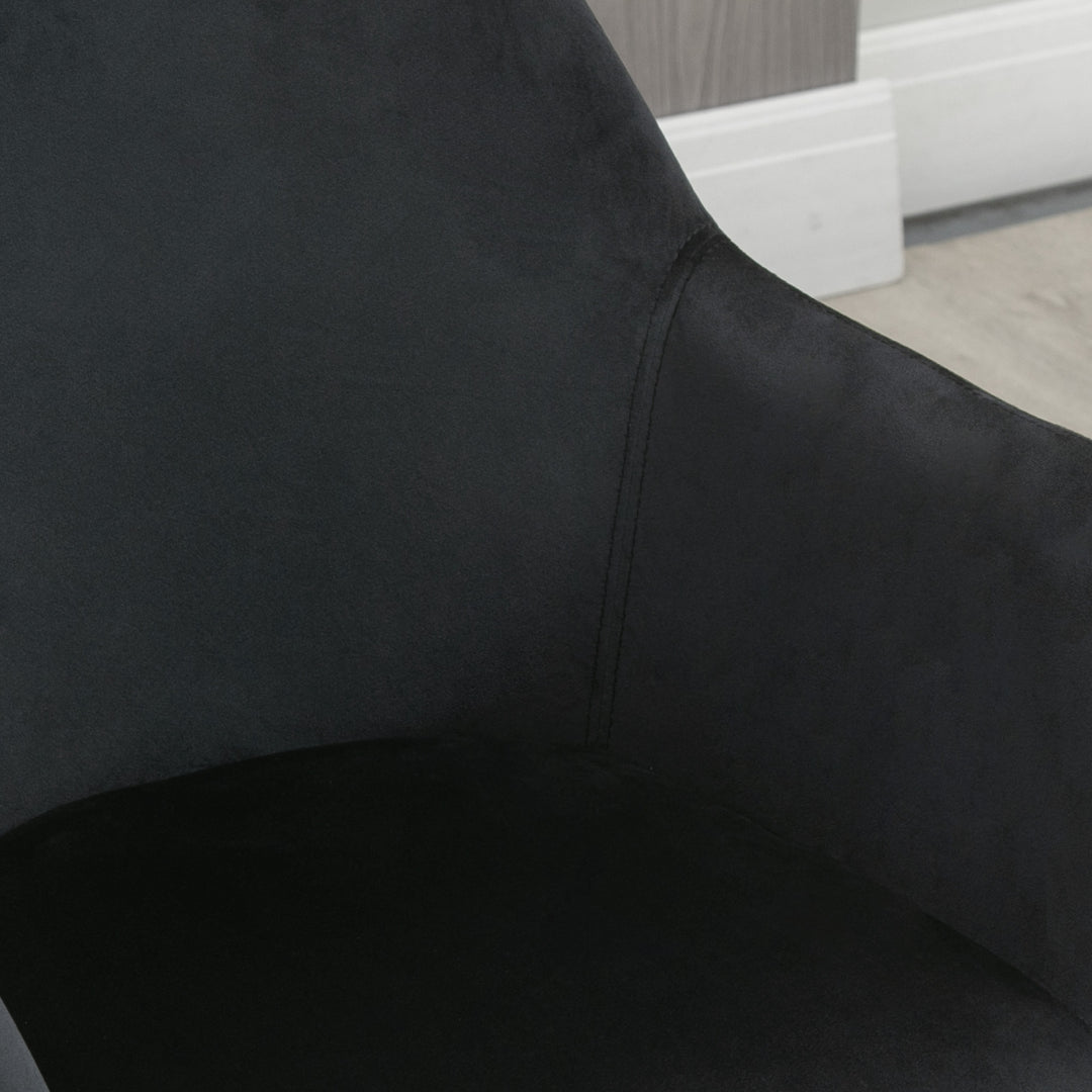 Spisestole, sæt med 2, moderne design, fløjlslook, gummitræ, 54x57x80 cm, sort