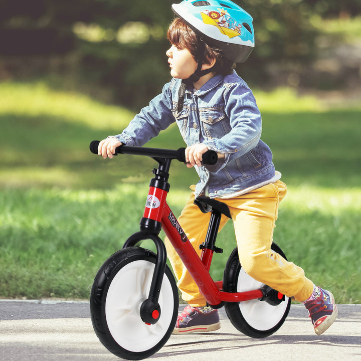 Børnebalancecykel, lærecykel, børnecykel, 2-i-1, børnecykel med støttehjul og pedaler, 2-5 år, sædehøjdejusterbar, pp, rød, 85 x b36 x h54 cm