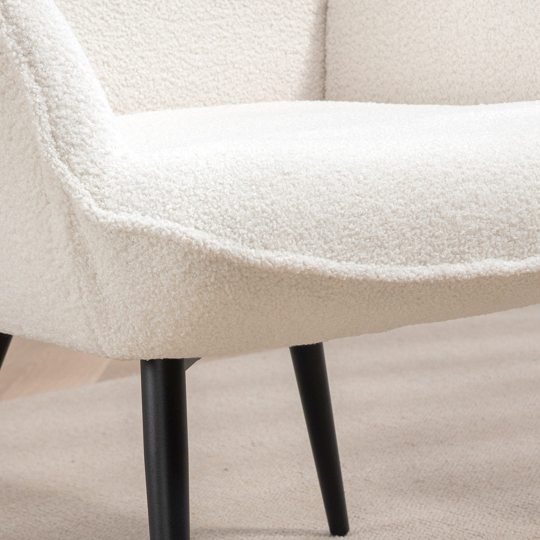 Polstret stol, moderne design, 71x77x102cm, cremehvid