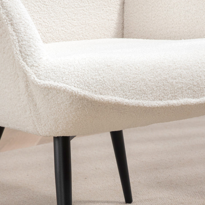 Polstret stol, moderne design, 71x77x102cm, cremehvid