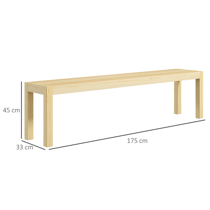 Bænk, plads til 3 personer, op til 330 kg, fyrretræ, 175x33x45 cm