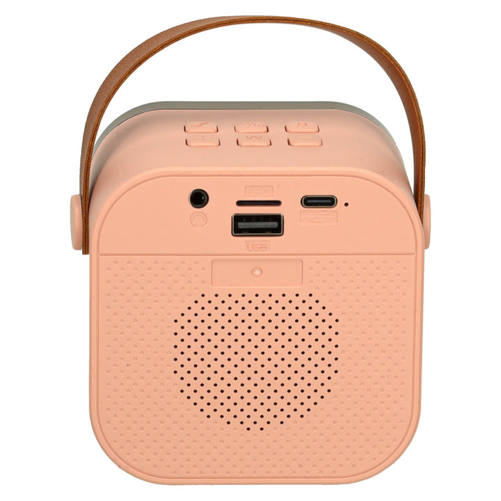 Karaoke-sæt 2 mikrofoner + bærbar højttaler BLUETOOTH USB LED pink