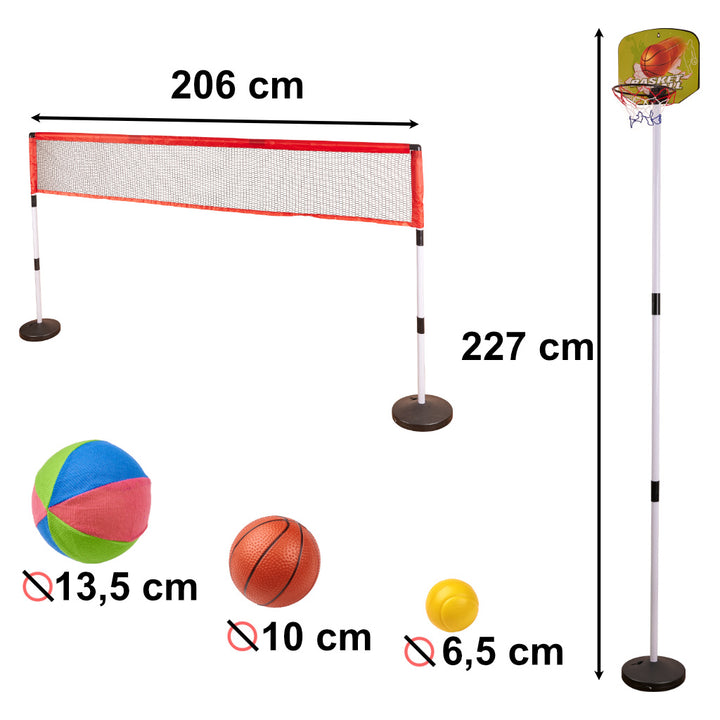 Sportssæt 5-i-1 badminton basketball volleyball tennis frisbee