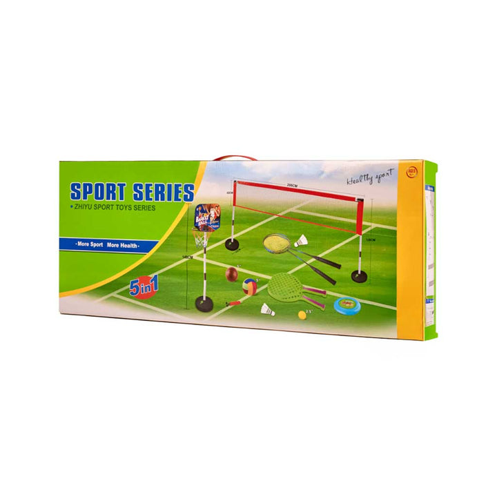 Sportssæt 5-i-1 badminton basketball volleyball tennis frisbee