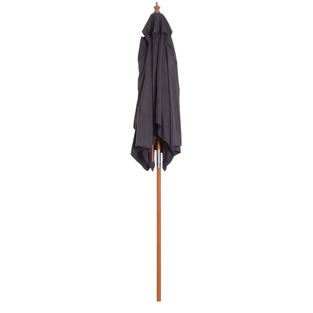 Parasol 200 x 150 x 235 cm, Sammenklappelig Haveparasol, 3-trins justerbar, Rektangulær Strandparasol, Vandafvisende og UV-resistent til Strand, Balkon, Terrasse, Have, Mørkegrå