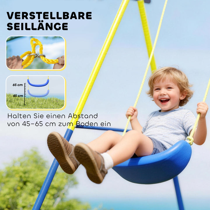 4-i-1 gyngesæt op til 150 kg med redegynge, basketballkurv, fodboldmål, U-gynge, 288 x 160 x 220 cm