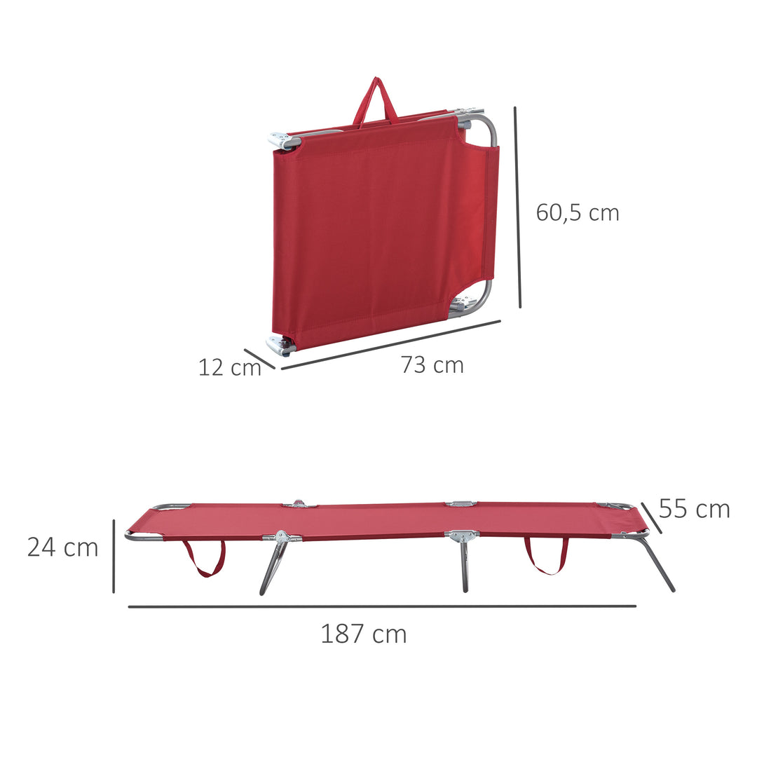 Solseng, foldbar, justerbar ryglæn, rustfri metalramme, 187 x 55 x 24 cm, bordeaux