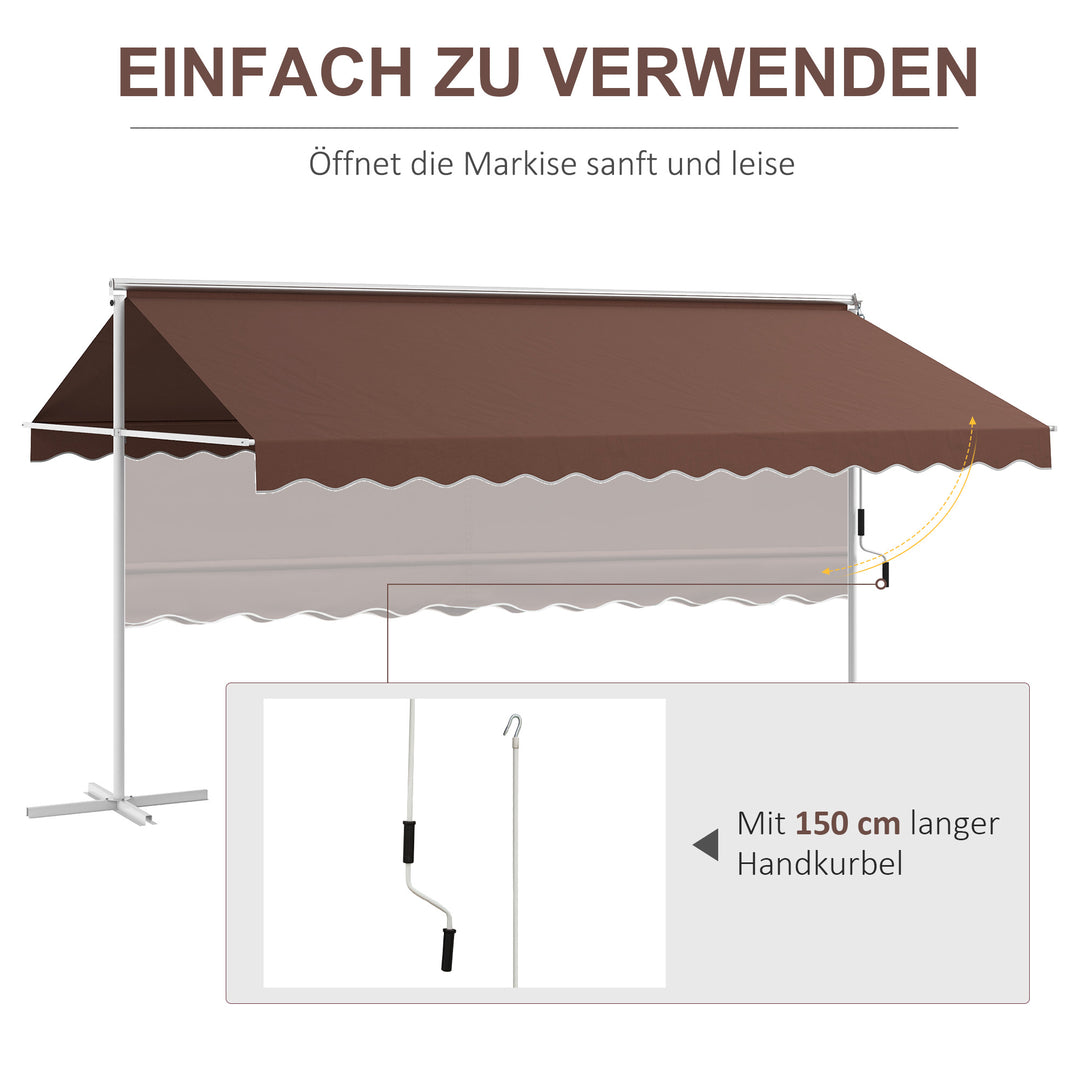 fritstående markise Fritstående markise 4,5x3,4m, justerbar med vippefunktion, håndsving, – Lammeuld.dk