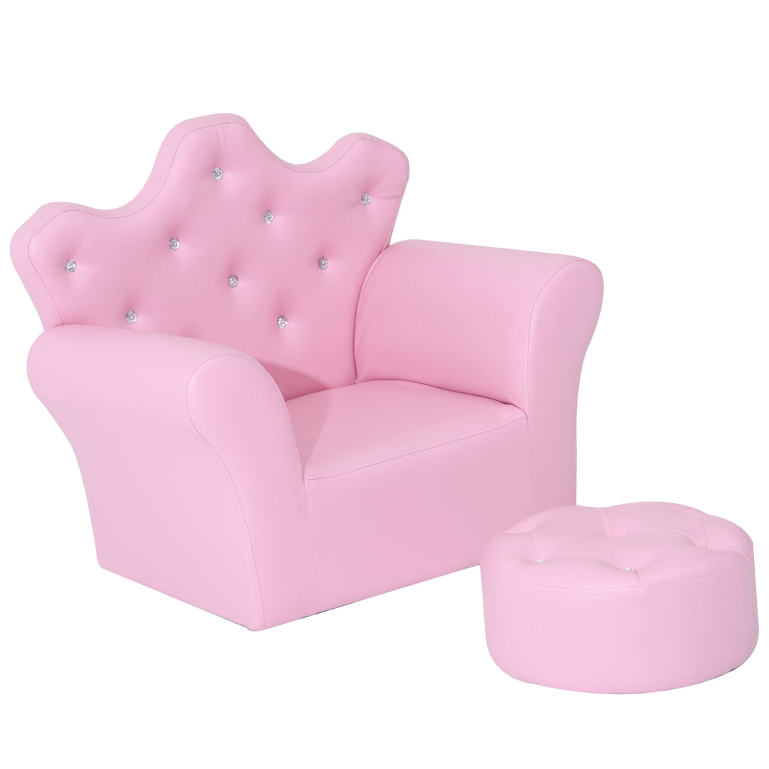 Legesofa til børn, børnesofa med fodskammel, børnesofa prinsesselegesofa børnesofa minisofa til hyggehjørne, børneværelse, legerum, soveværelse, lyserød