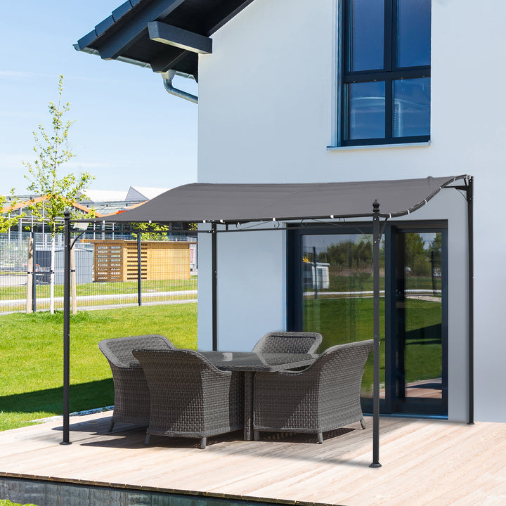 Pergola havepavillon pavilion baldakintelt metal grå 297x297cm